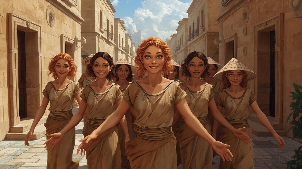 Nous sommes surpris par le fait que tous sont souriant et semblent esquisser des pas de danse autour de nous, nous sommes également fortement surpris par la couleur de leur peau, qui est d'une belle couleu.jpg