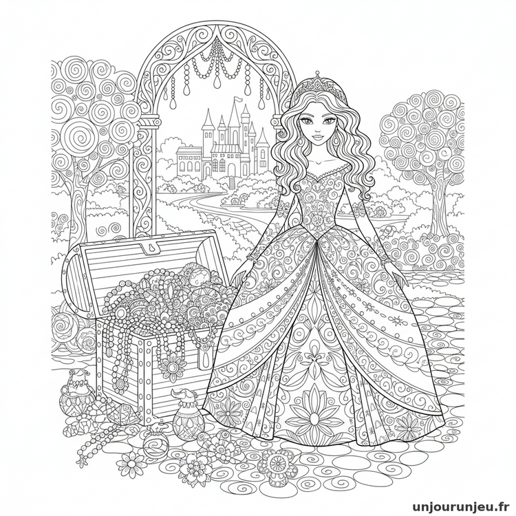coloriage-princesse-princesse-devant-coffre-rempli-bijoux-09.png